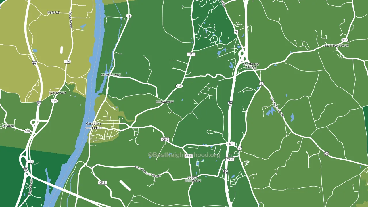 Castleton On Hudson, NY block-group voter-turnout map