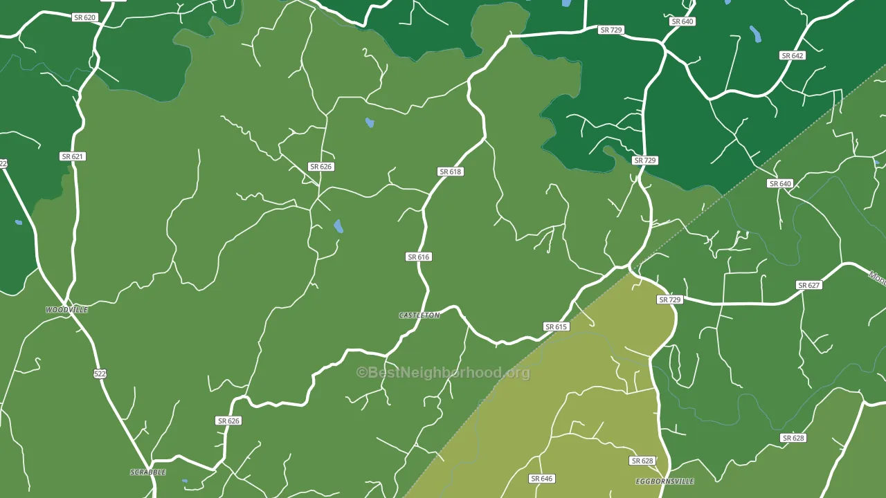 Castleton, VA block-group voter-turnout map