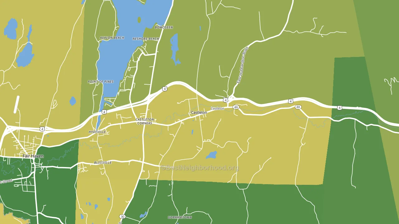 Castleton, VT block-group voter-turnout map