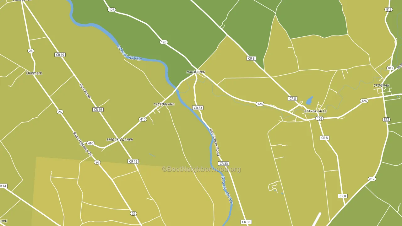 Castorland, NY block-group voter-turnout map