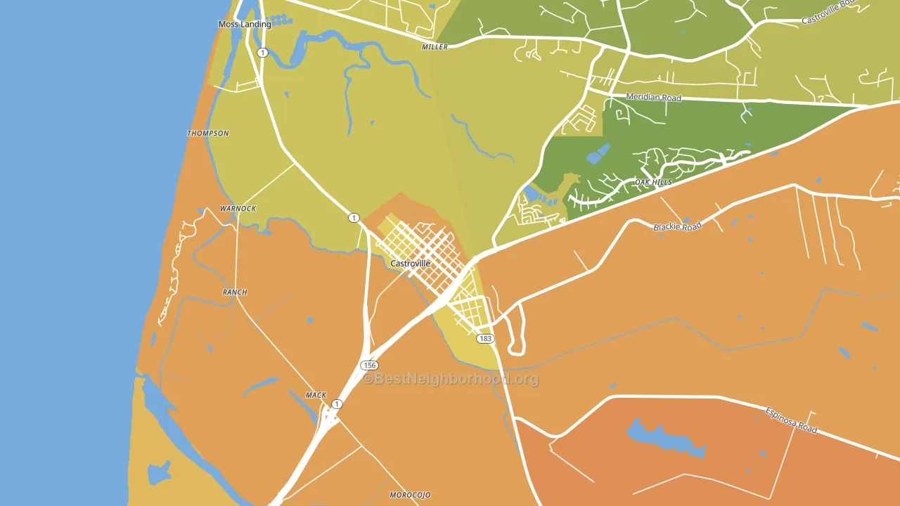 Castroville, CA block-group voter-turnout map