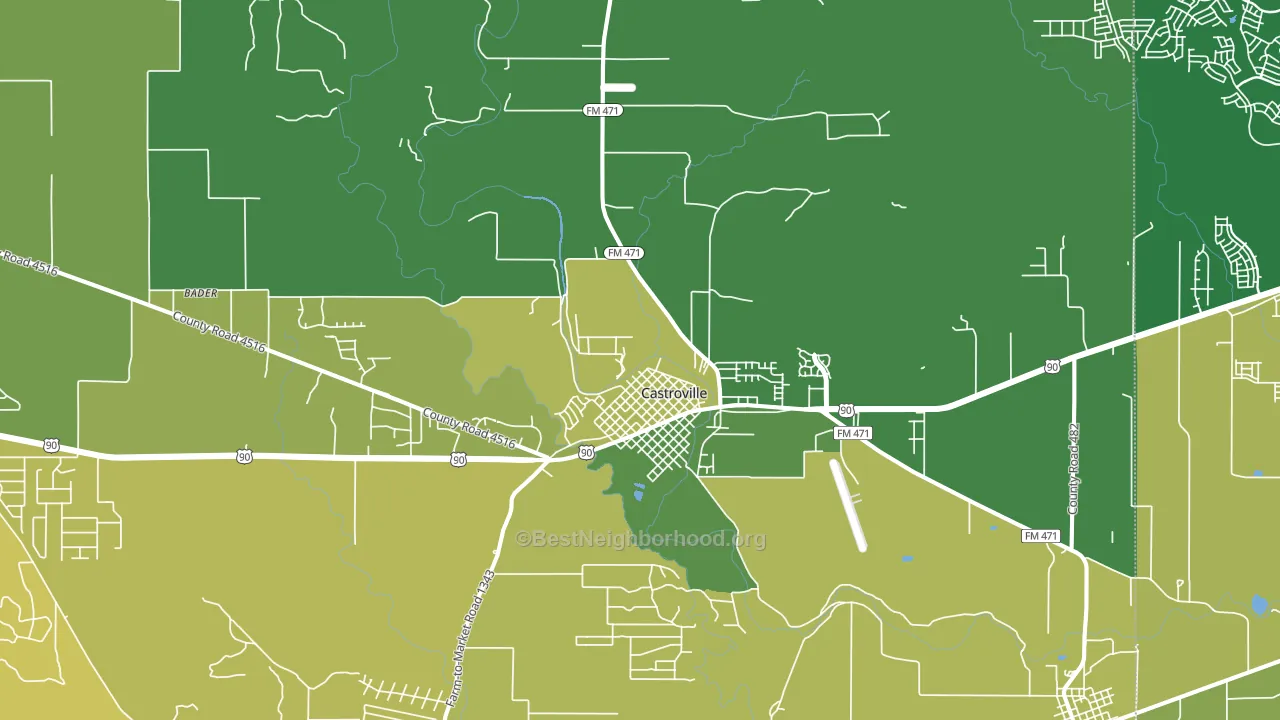 Castroville, TX block-group voter-turnout map