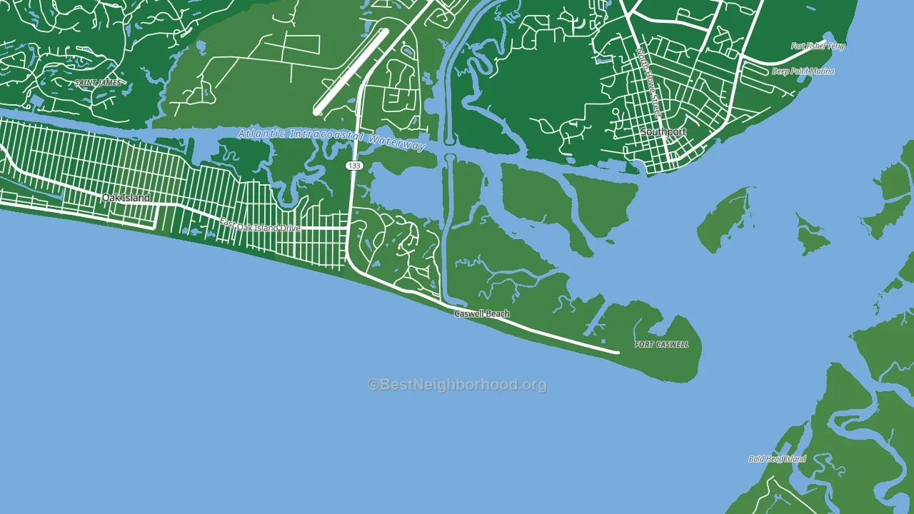 Caswell Beach, NC block-group voter-turnout map