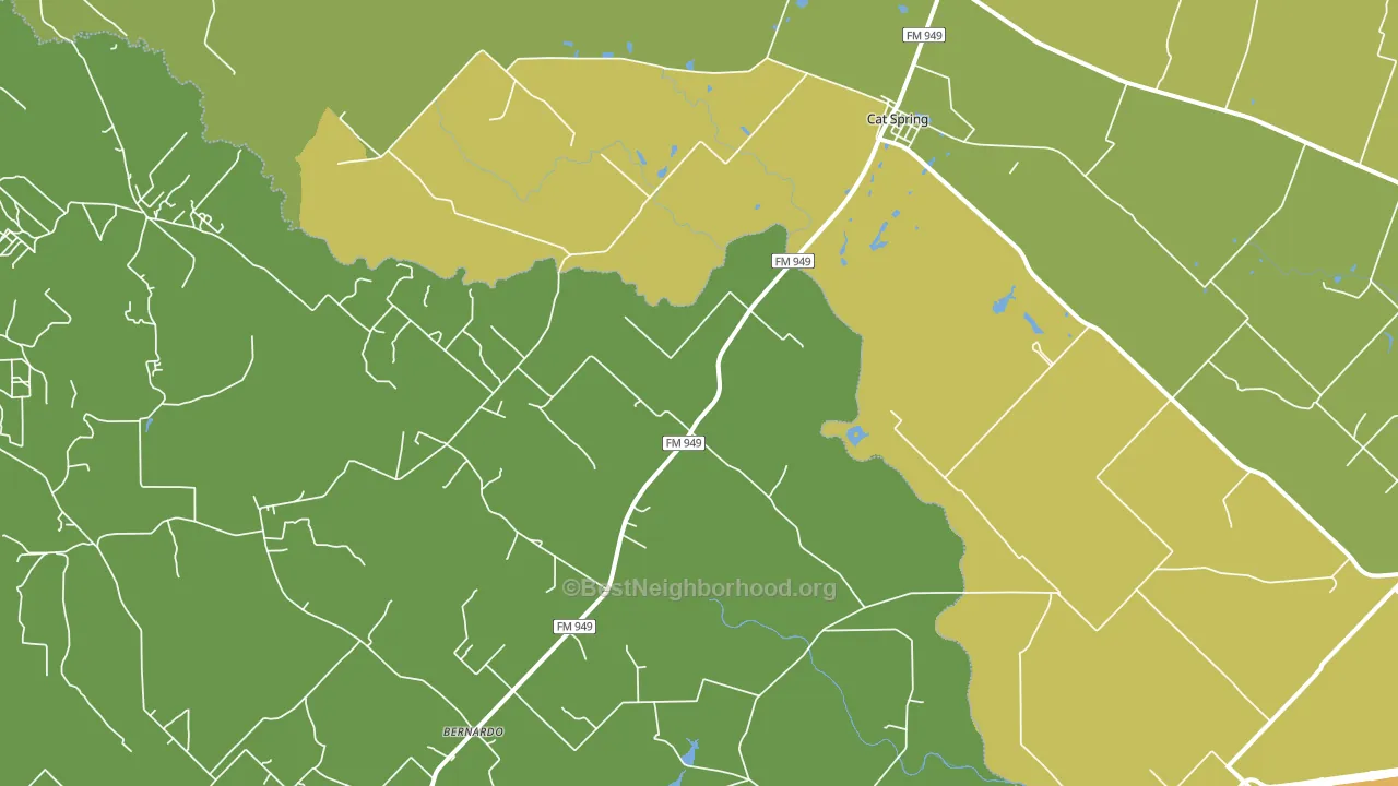 Cat Spring, TX block-group voter-turnout map