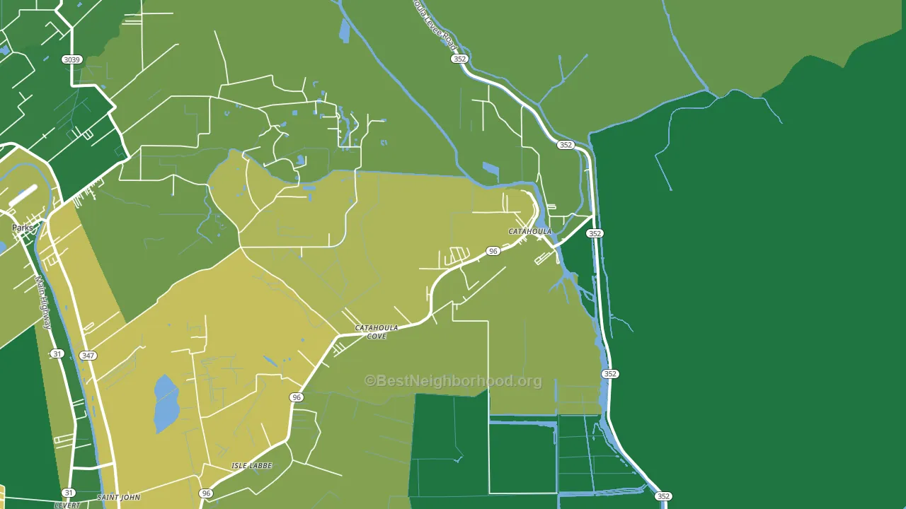 Catahoula, LA block-group voter-turnout map