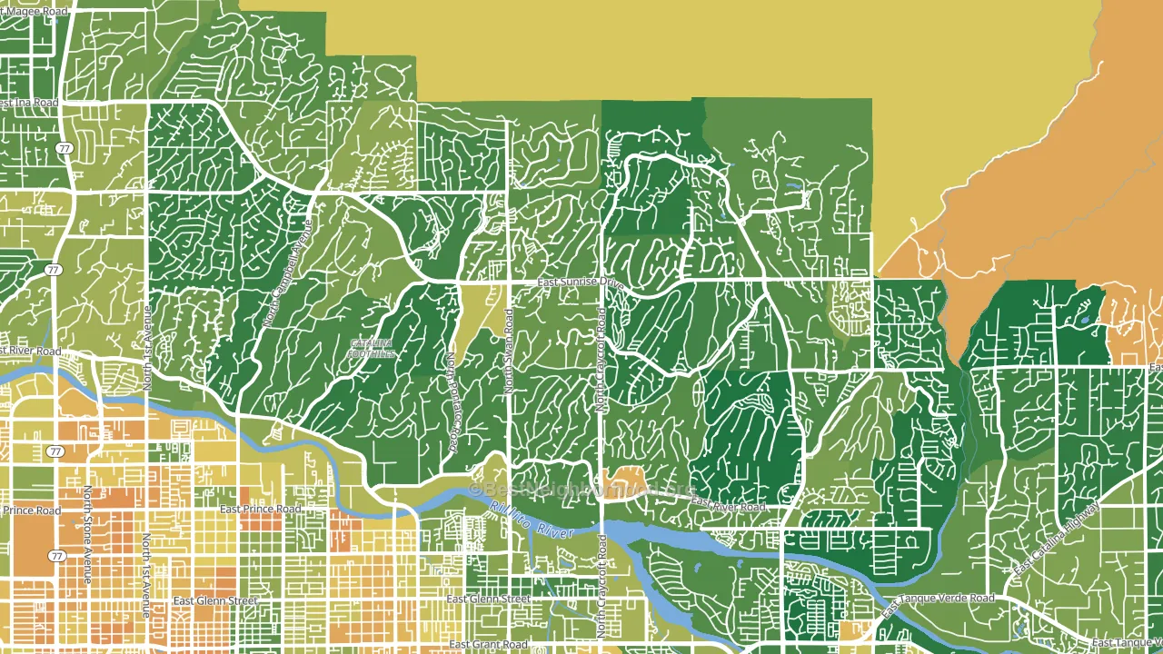 Catalina Foothills, AZ block-group voter-turnout map