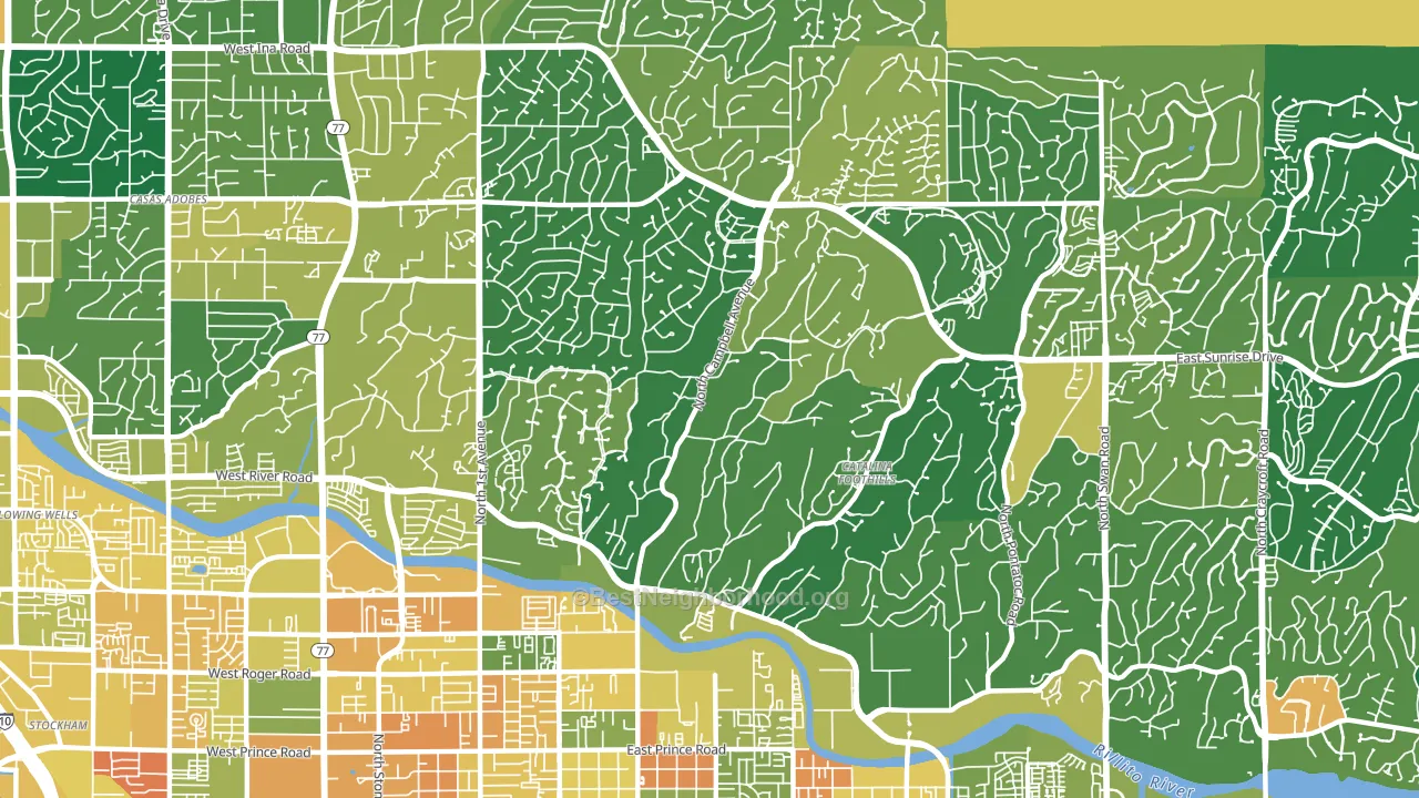 Catalina Foothills Estates, Catalina Foothills, AZ block-group voter-turnout map