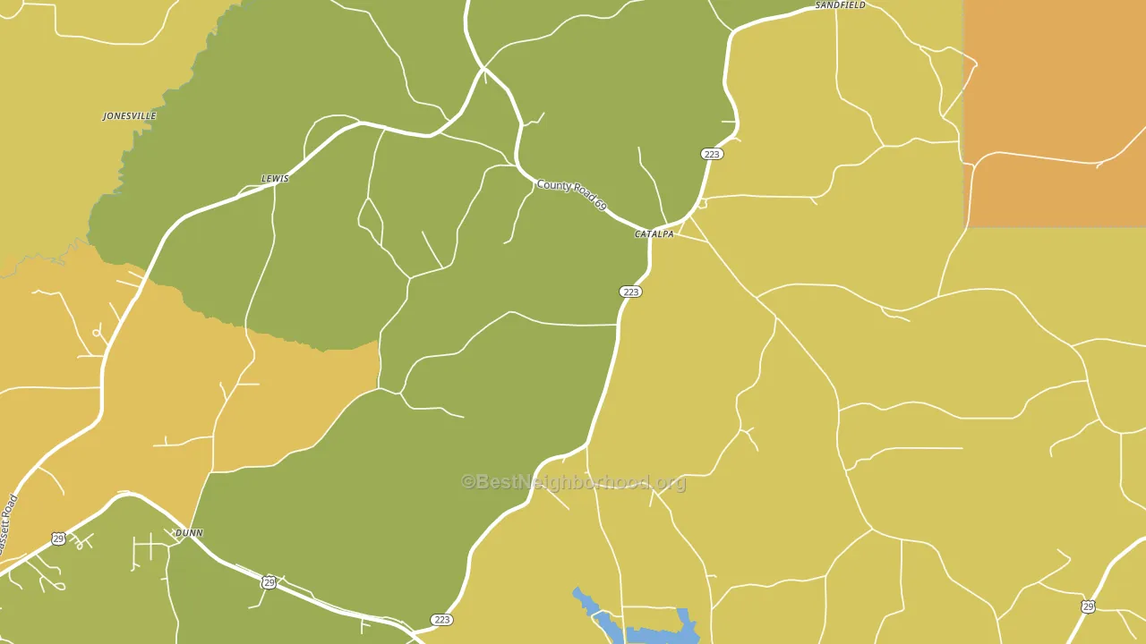 Catalpa, AL block-group voter-turnout map