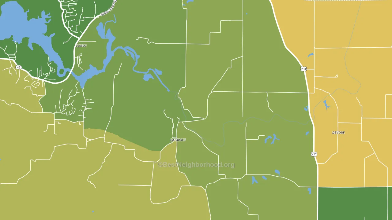 Cataract, IN block-group voter-turnout map