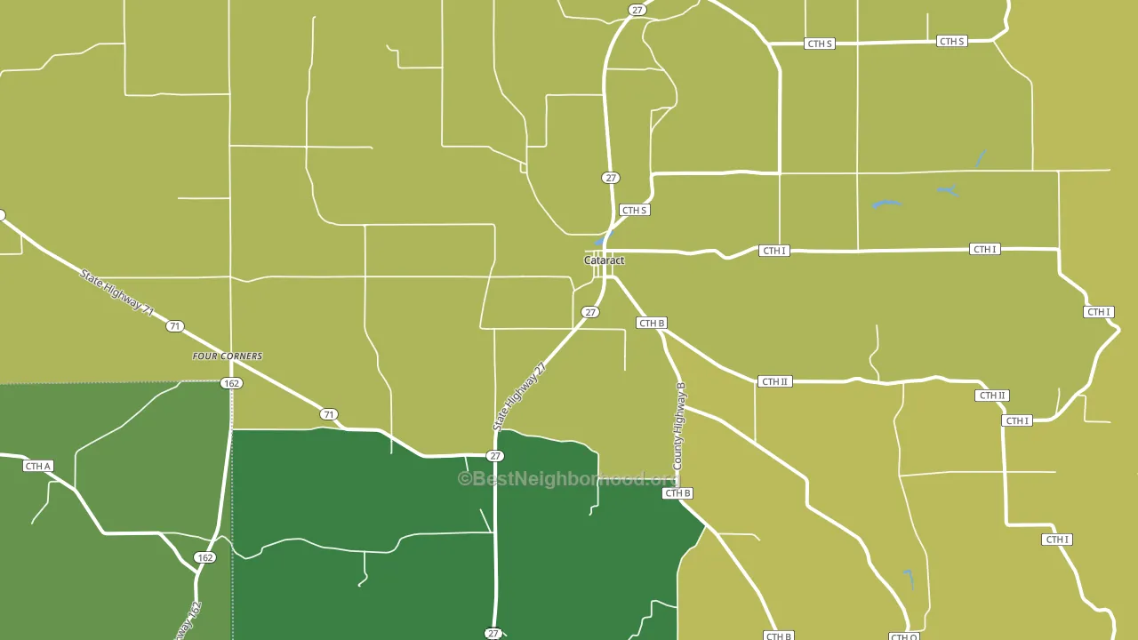 Cataract, WI block-group voter-turnout map
