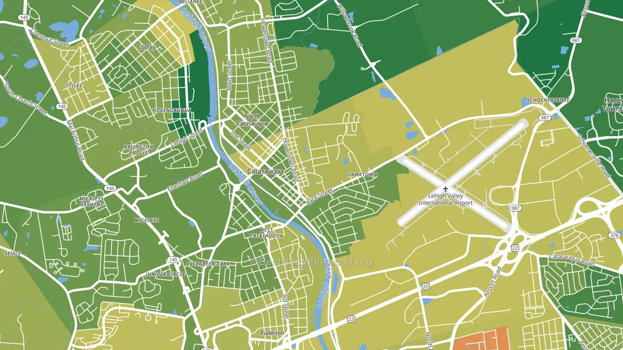 Catasauqua, PA block-group voter-turnout map