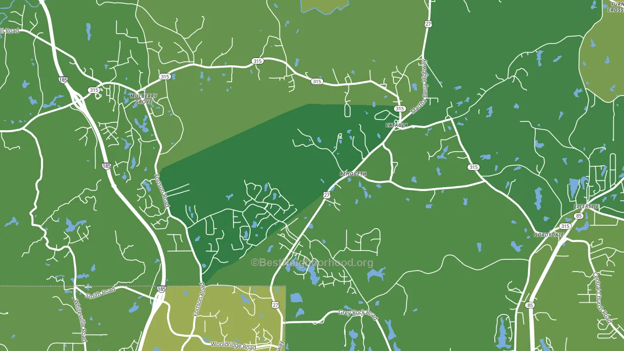 Cataula, GA block-group voter-turnout map
