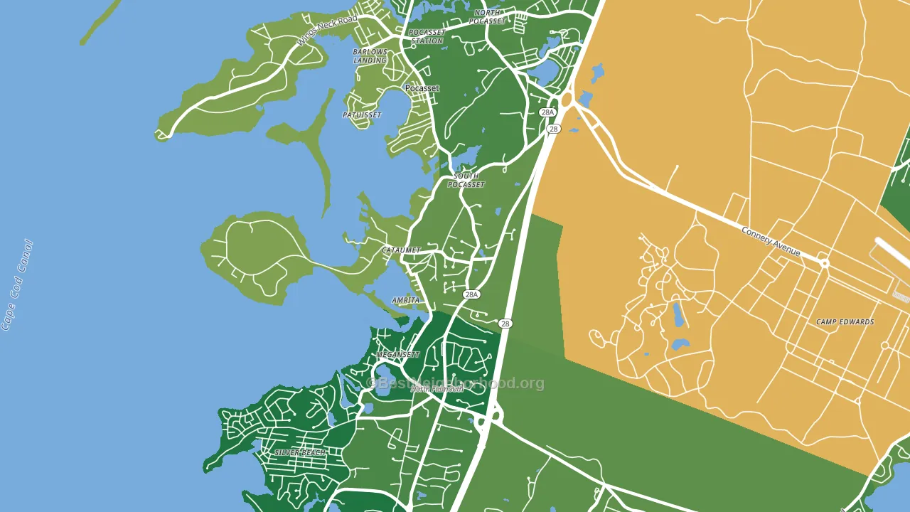 Cataumet, MA block-group voter-turnout map