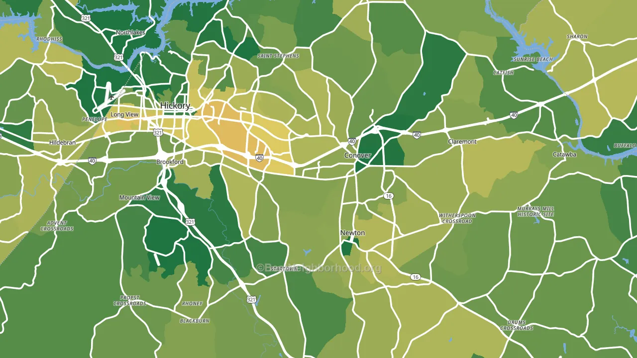 Catawba County, NC block-group voter-turnout map