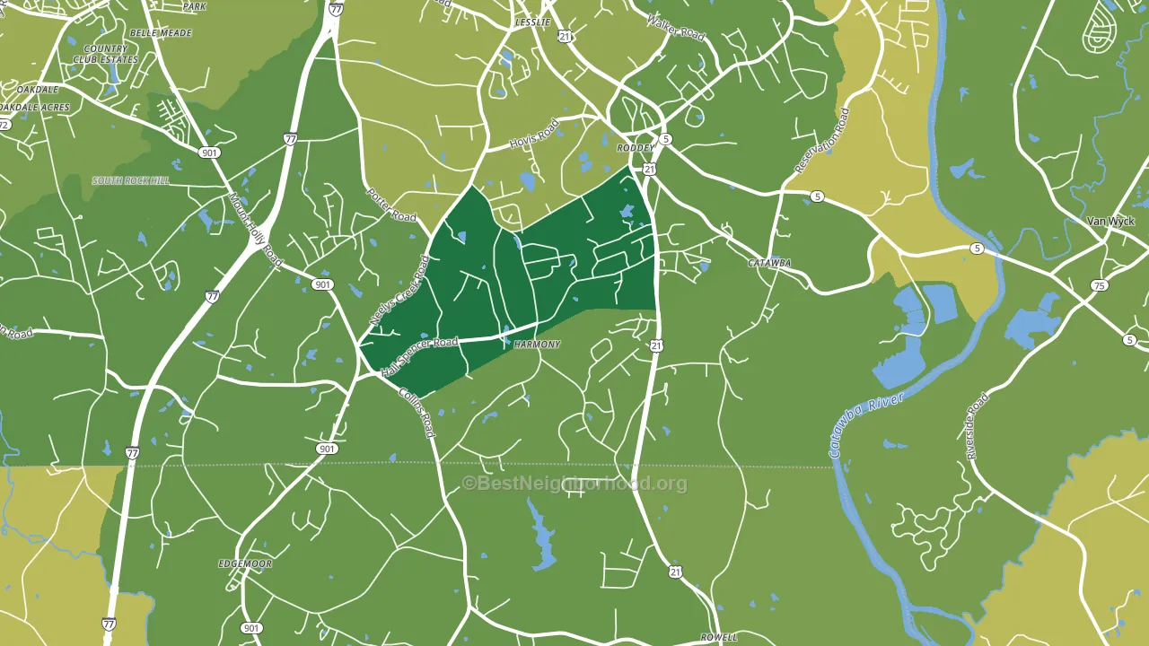 Catawba, SC block-group voter-turnout map