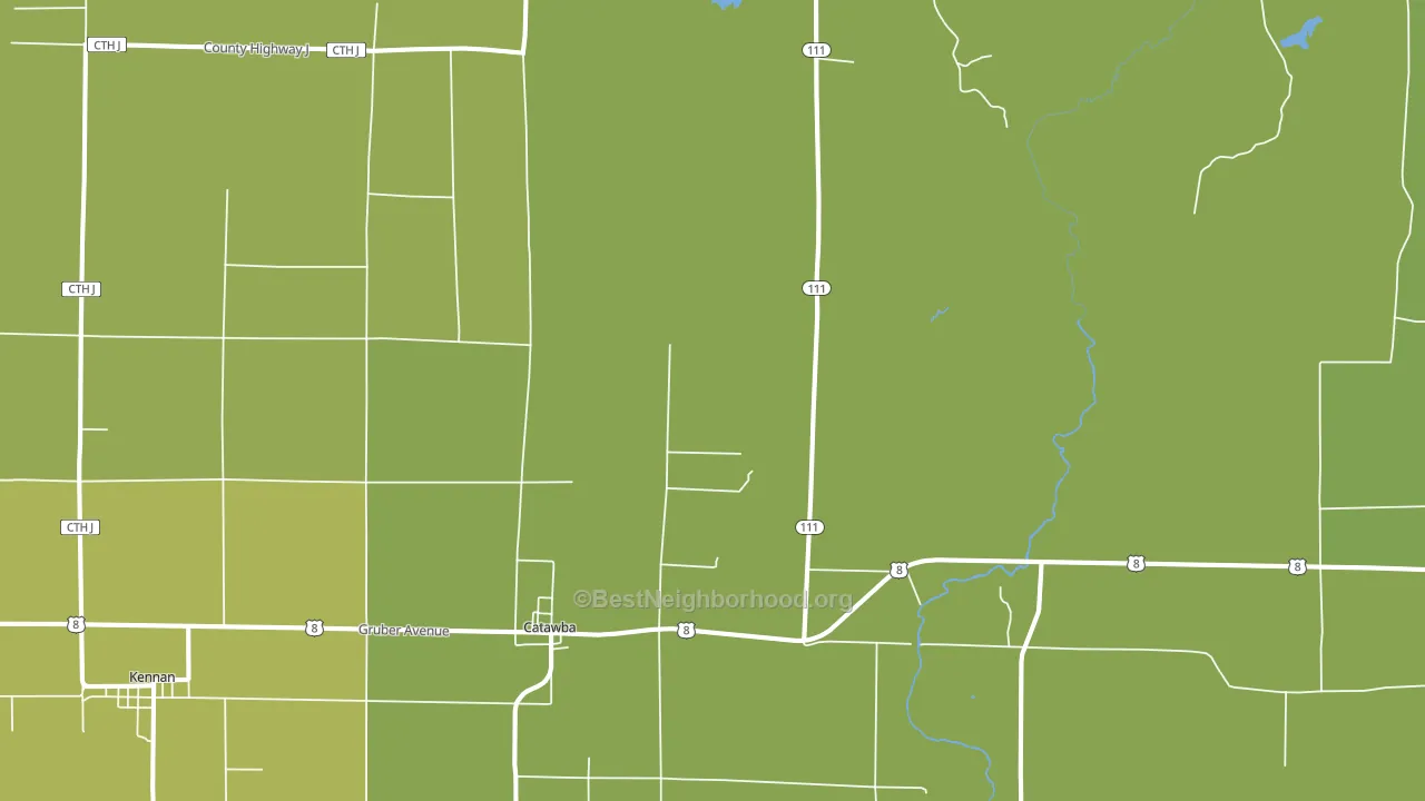 Catawba, WI block-group voter-turnout map