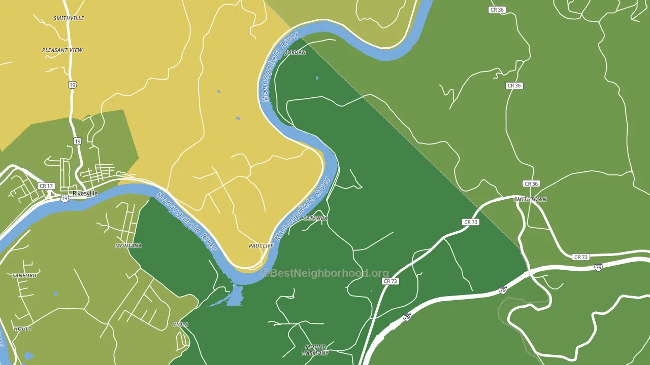 Catawba, WV block-group voter-turnout map