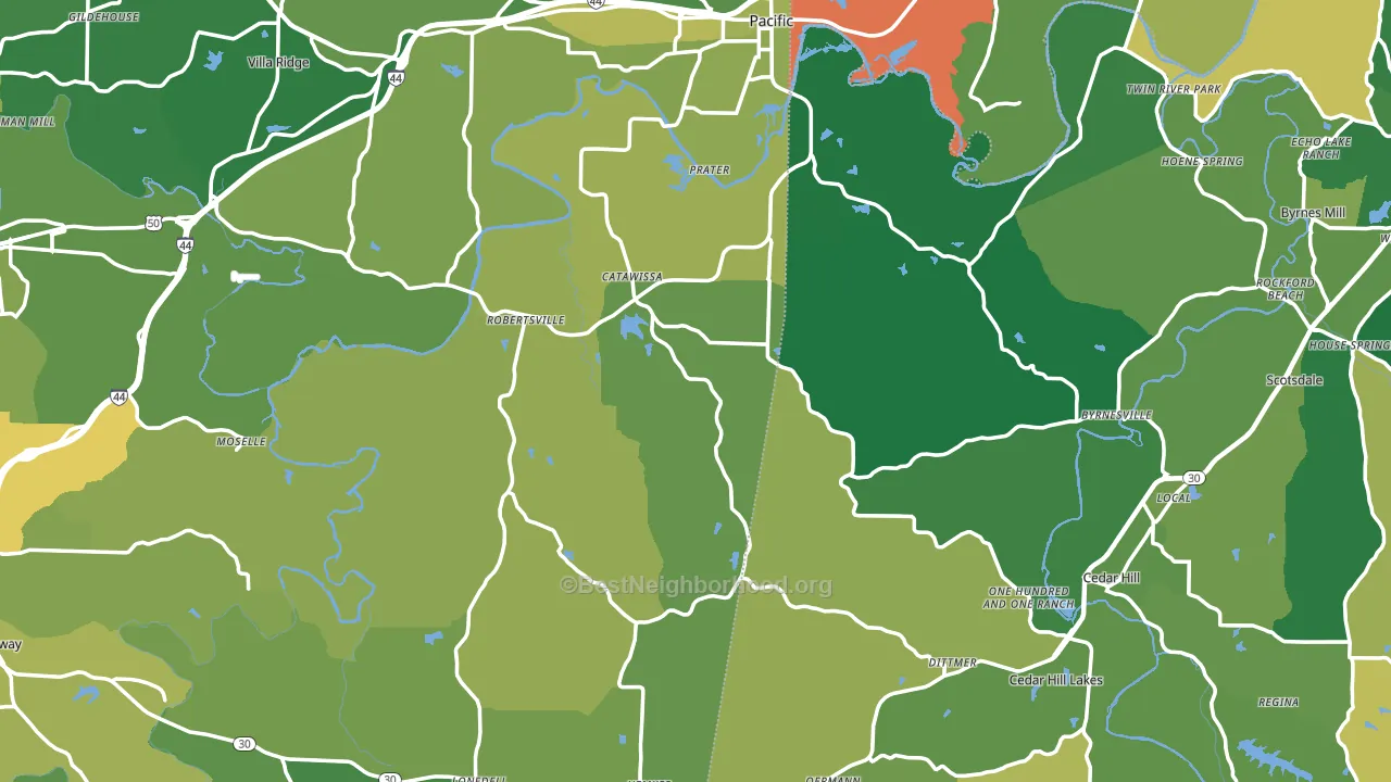 Catawissa, MO block-group voter-turnout map