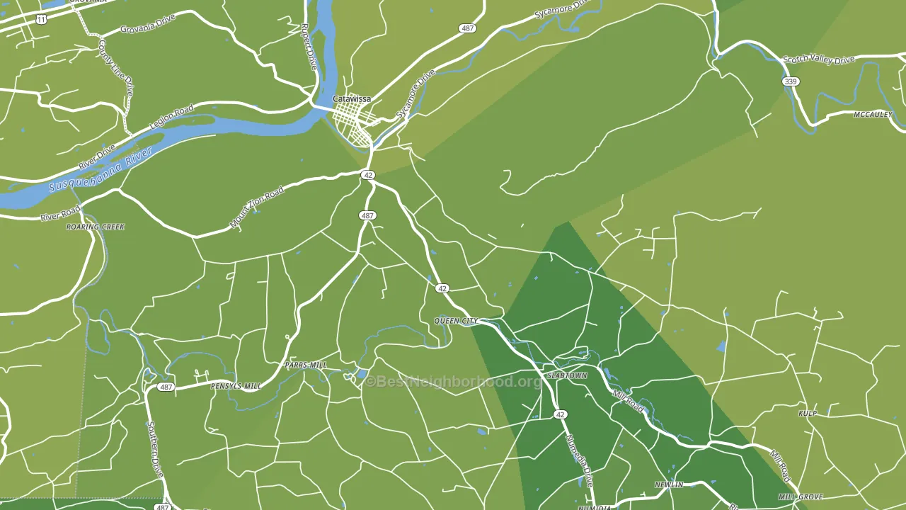 Catawissa, PA block-group voter-turnout map