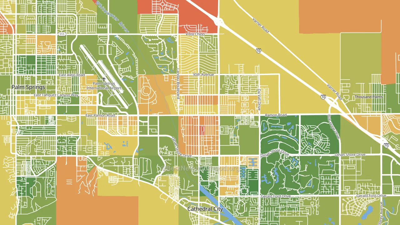 Cathedral City, CA block-group voter-turnout map