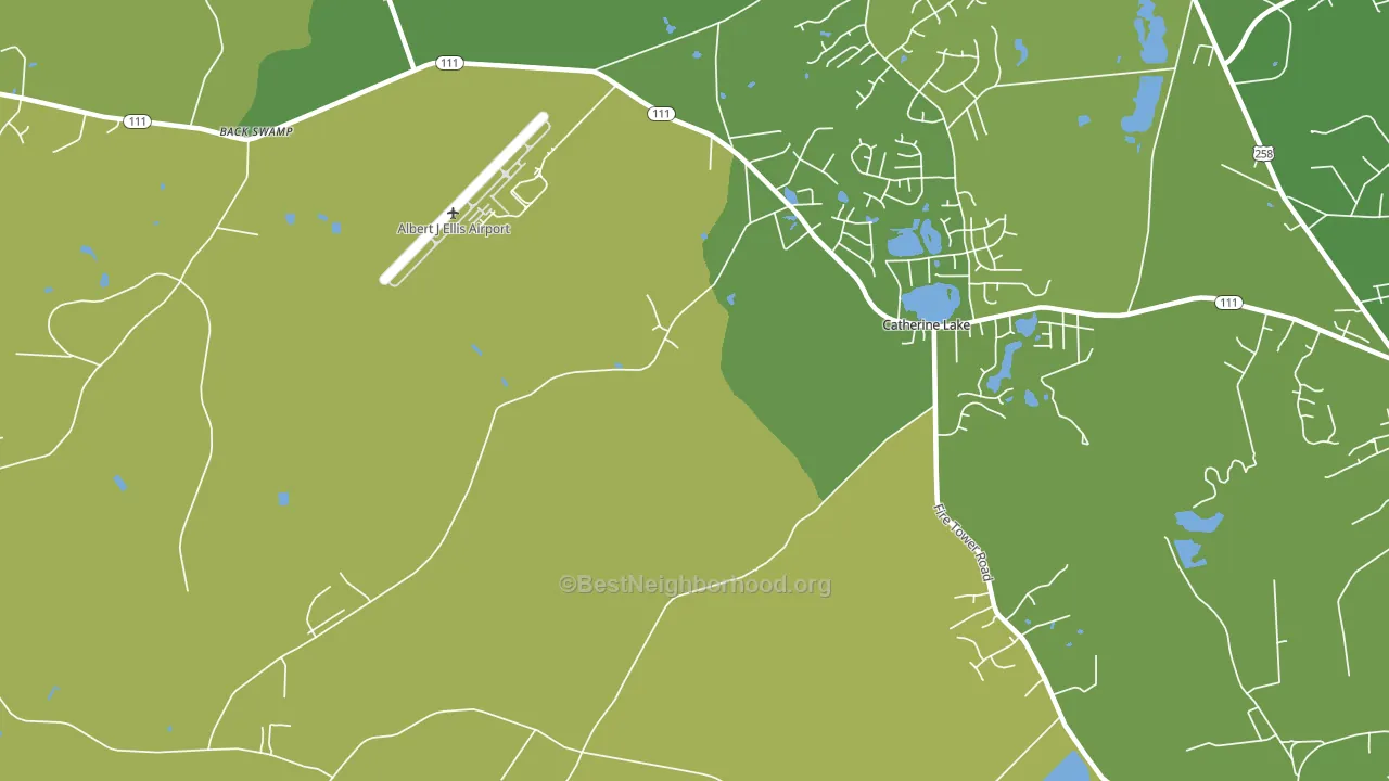 Catherine Lake, NC block-group voter-turnout map