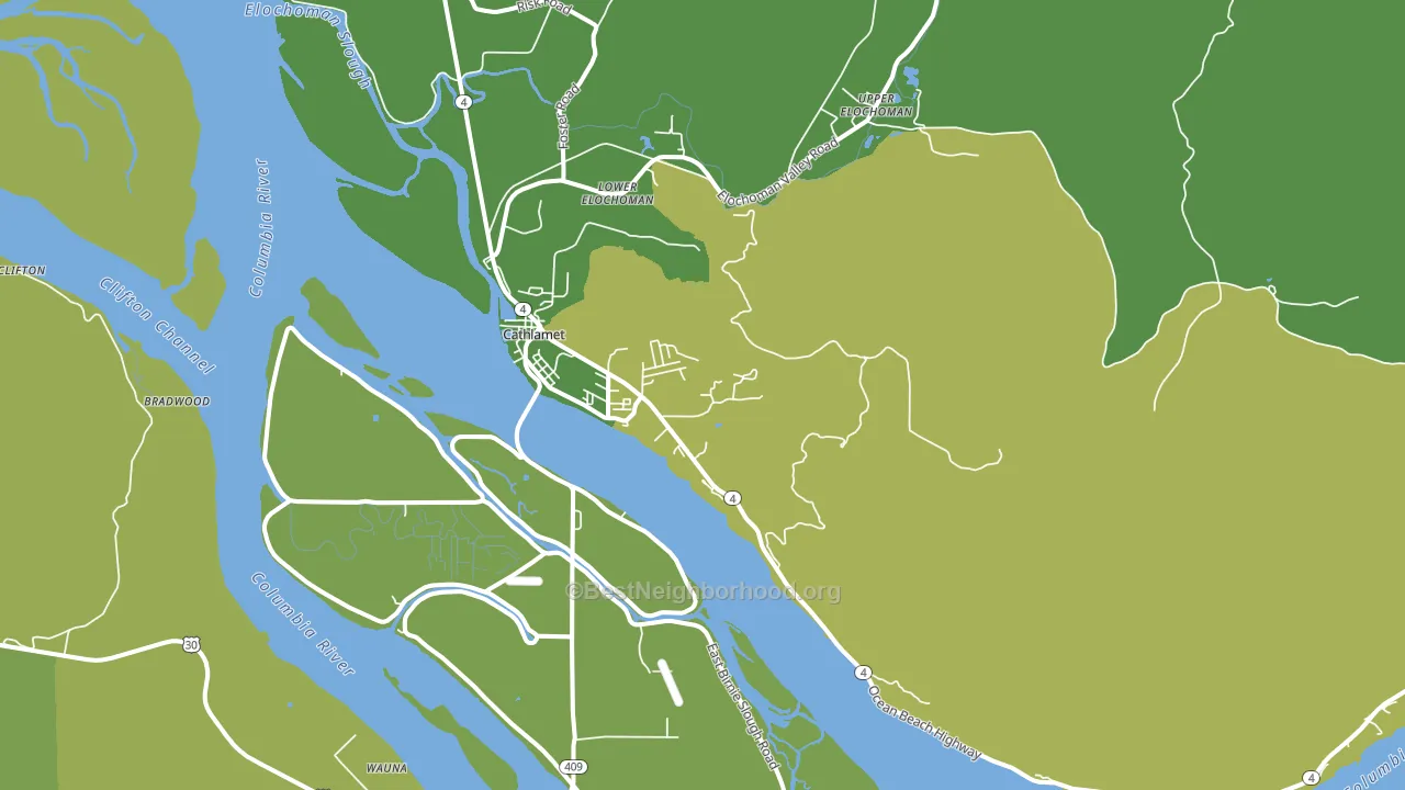 Cathlamet, WA block-group voter-turnout map