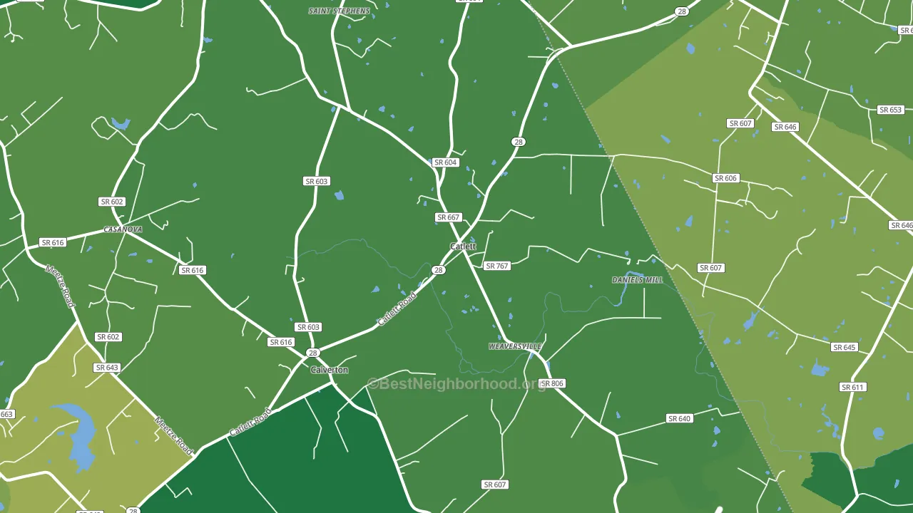 Catlett, VA block-group voter-turnout map