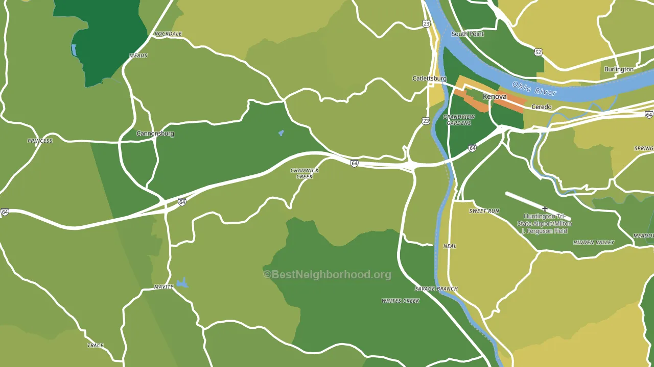 Catlettsburg, KY block-group voter-turnout map
