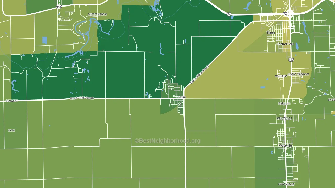 Catlin, IL block-group voter-turnout map
