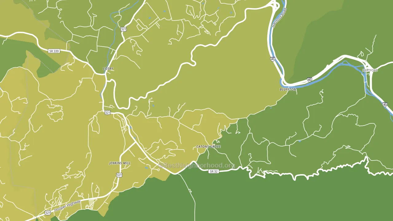 Catons Grove, TN block-group voter-turnout map