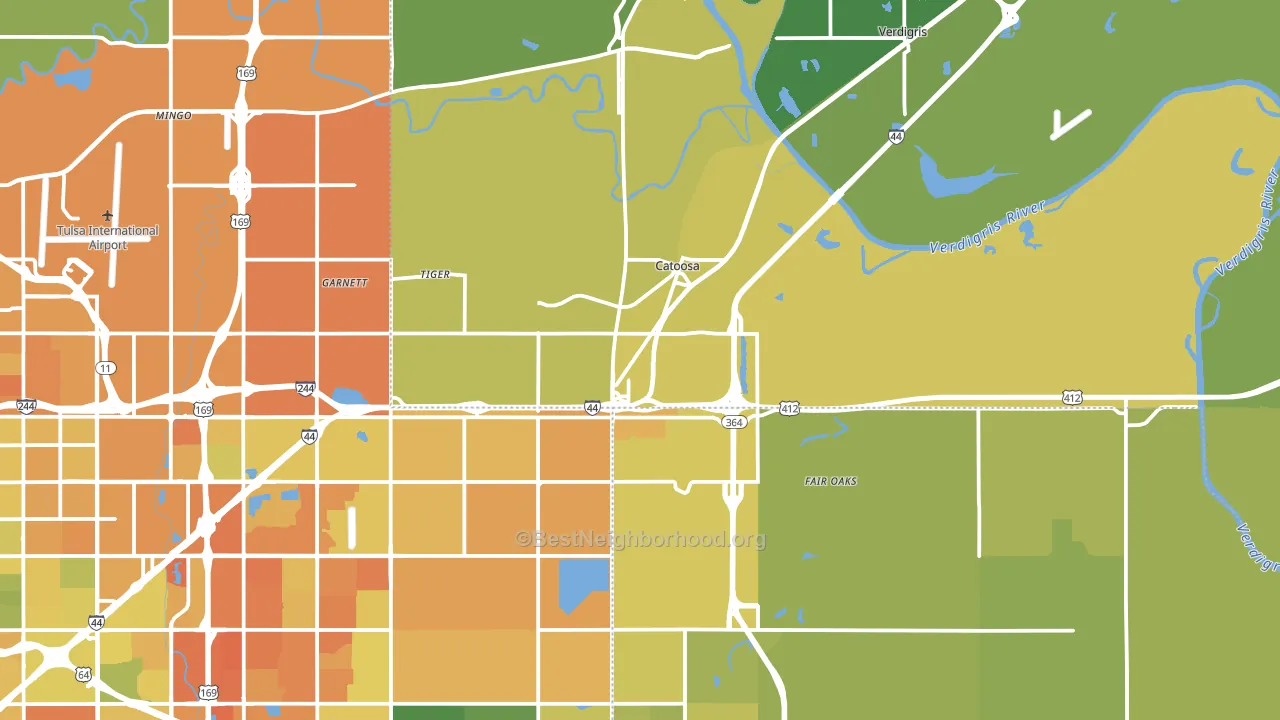 Catoosa, OK block-group voter-turnout map