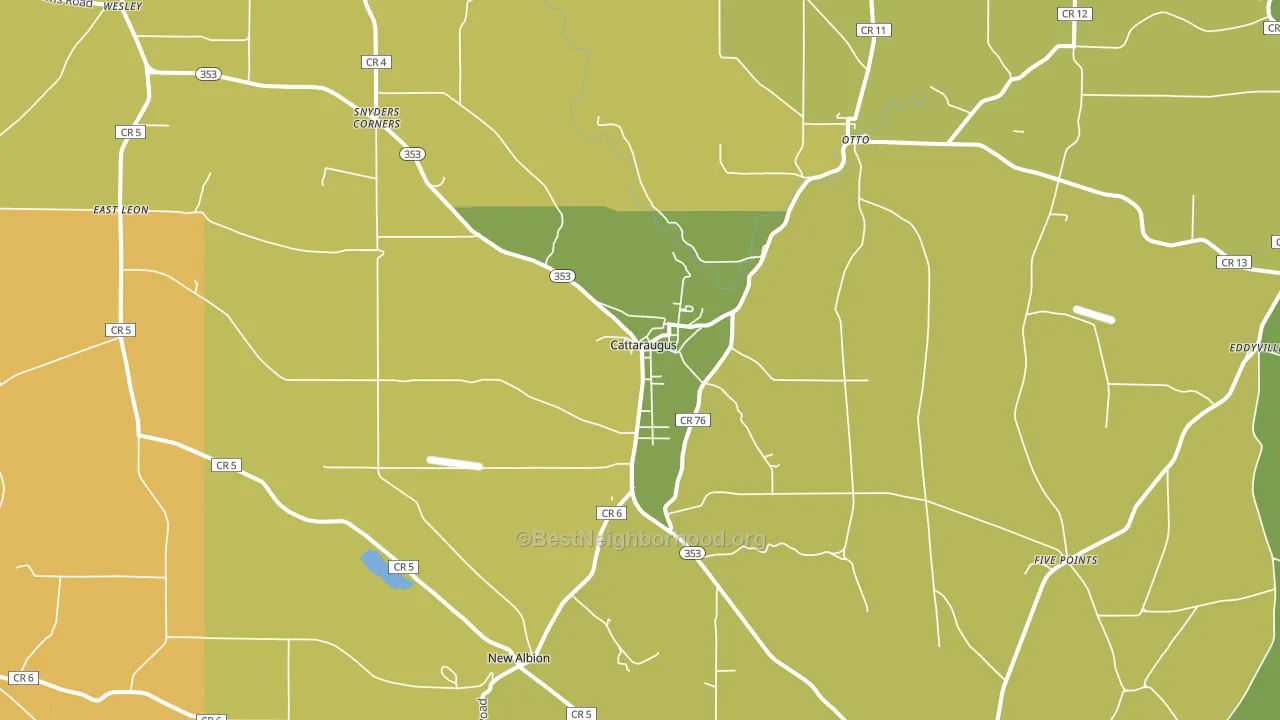 Cattaraugus, NY block-group voter-turnout map