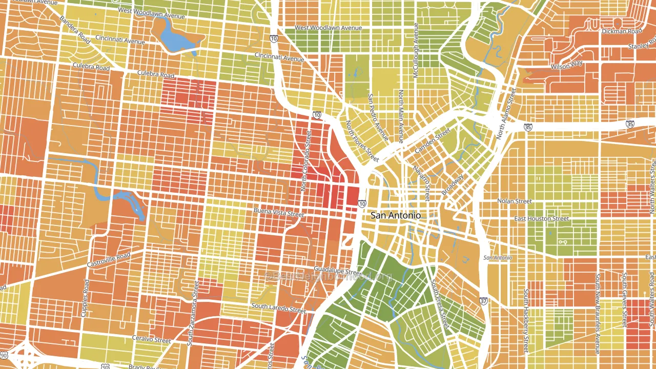 Cattleman Square, San Antonio, TX block-group voter-turnout map