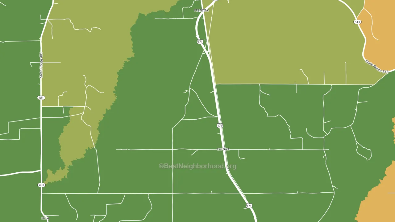 Catuna, LA block-group voter-turnout map