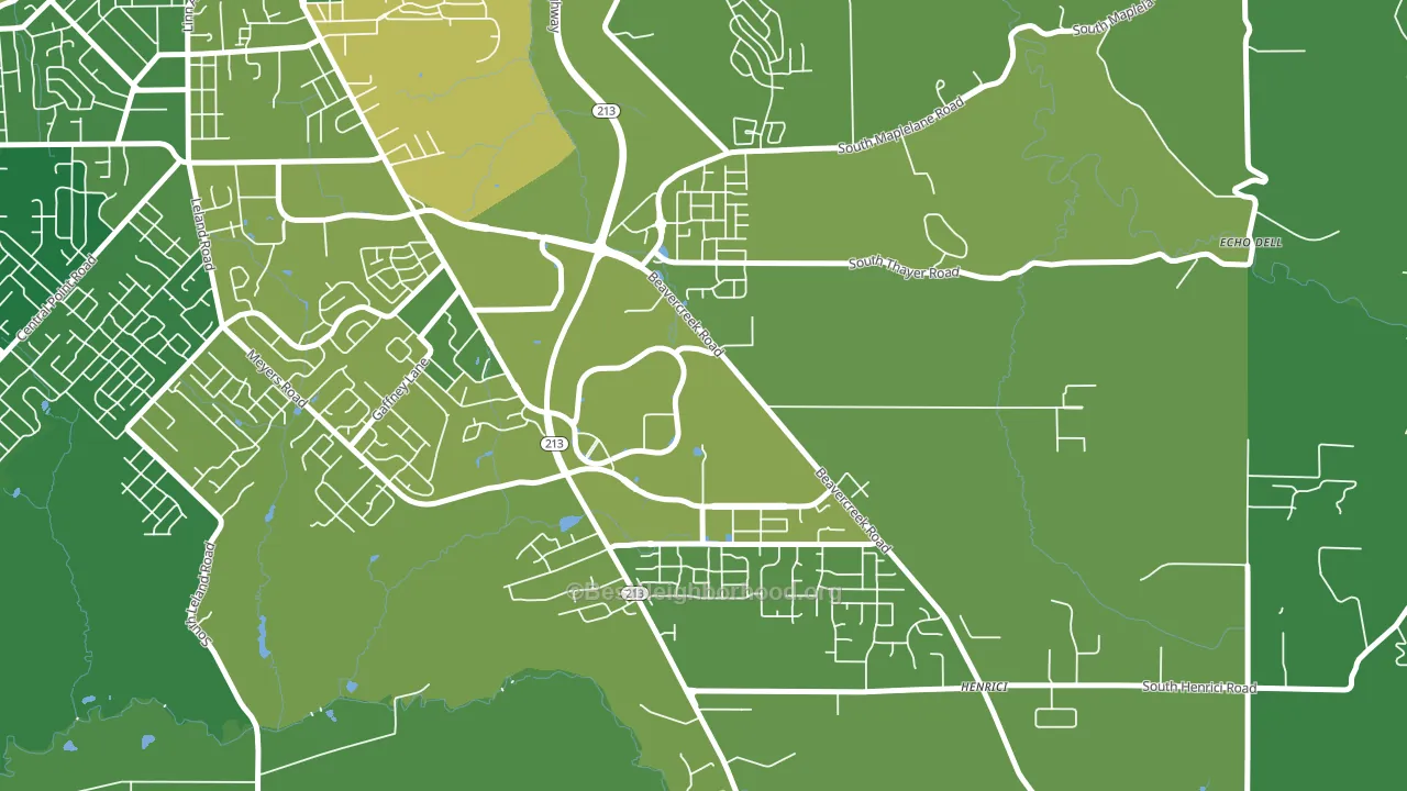 Caufield, Oregon City, OR block-group voter-turnout map