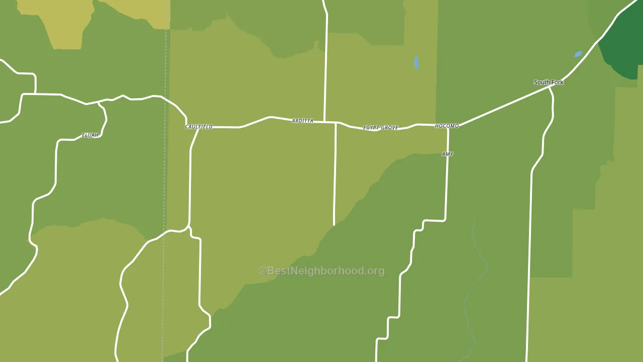 Caulfield, MO block-group voter-turnout map