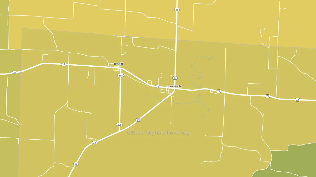 Caulksville, AR block-group voter-turnout map