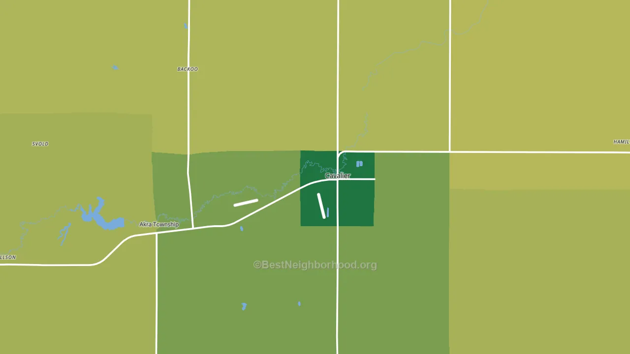 Cavalier, ND block-group voter-turnout map