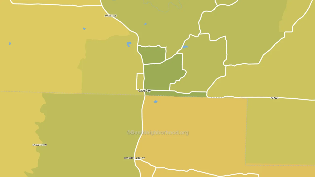 Cave City, AR block-group voter-turnout map