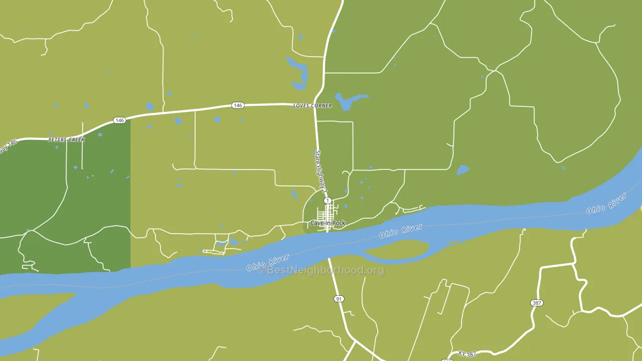 Cave In Rock, IL block-group voter-turnout map
