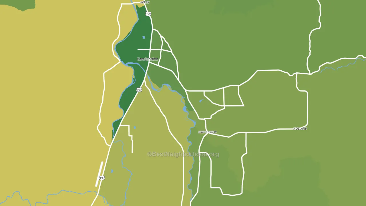 Cave Junction, OR block-group voter-turnout map