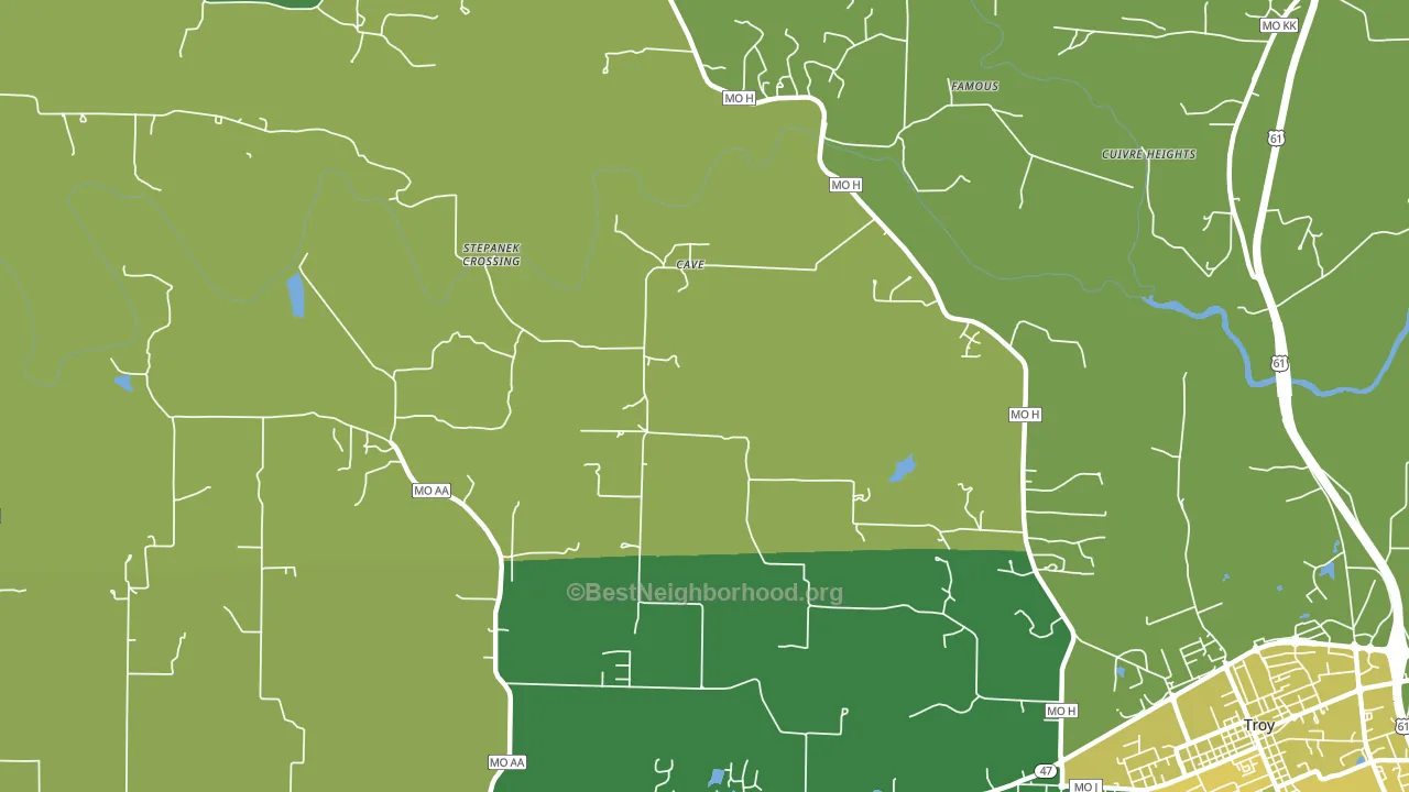 Cave, MO block-group voter-turnout map