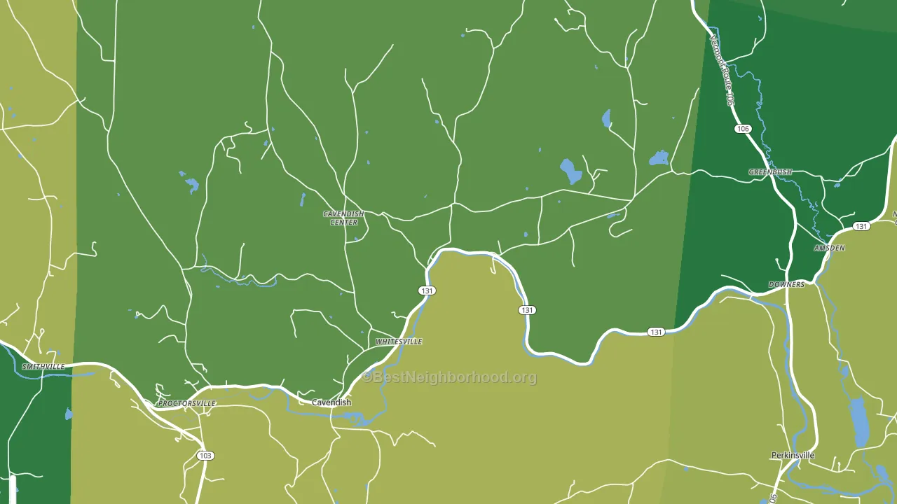 Cavendish, VT block-group voter-turnout map
