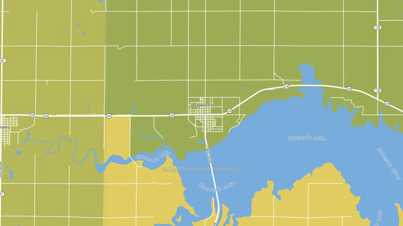 Cawker City, KS block-group voter-turnout map