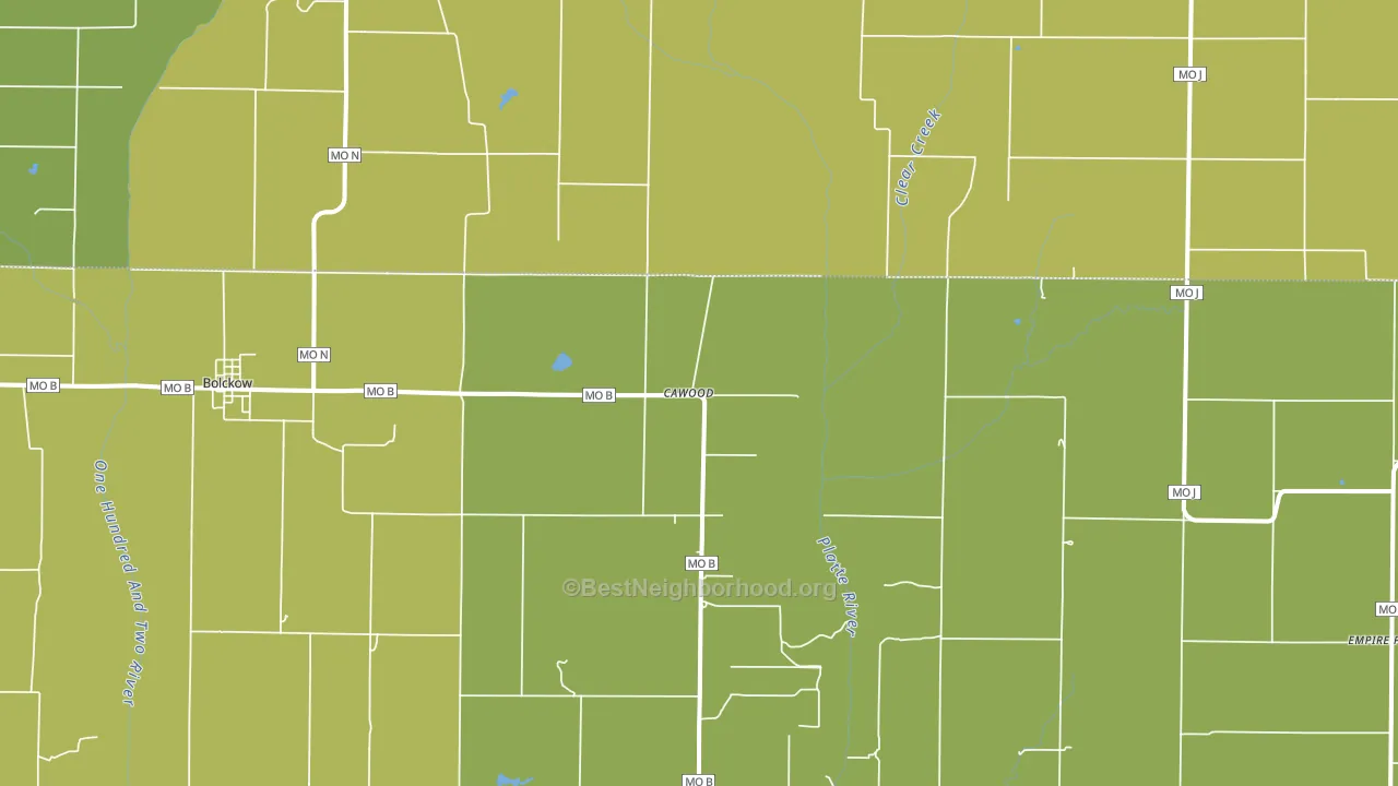 Cawood, MO block-group voter-turnout map