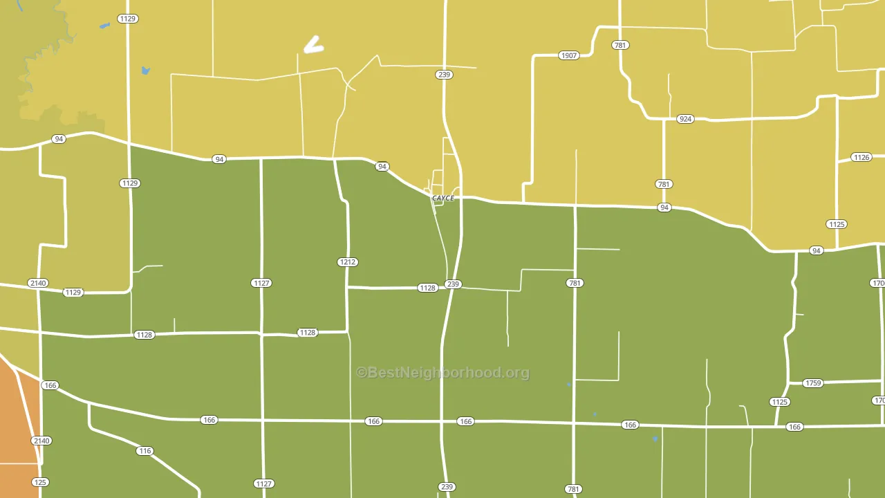 Cayce, KY block-group voter-turnout map