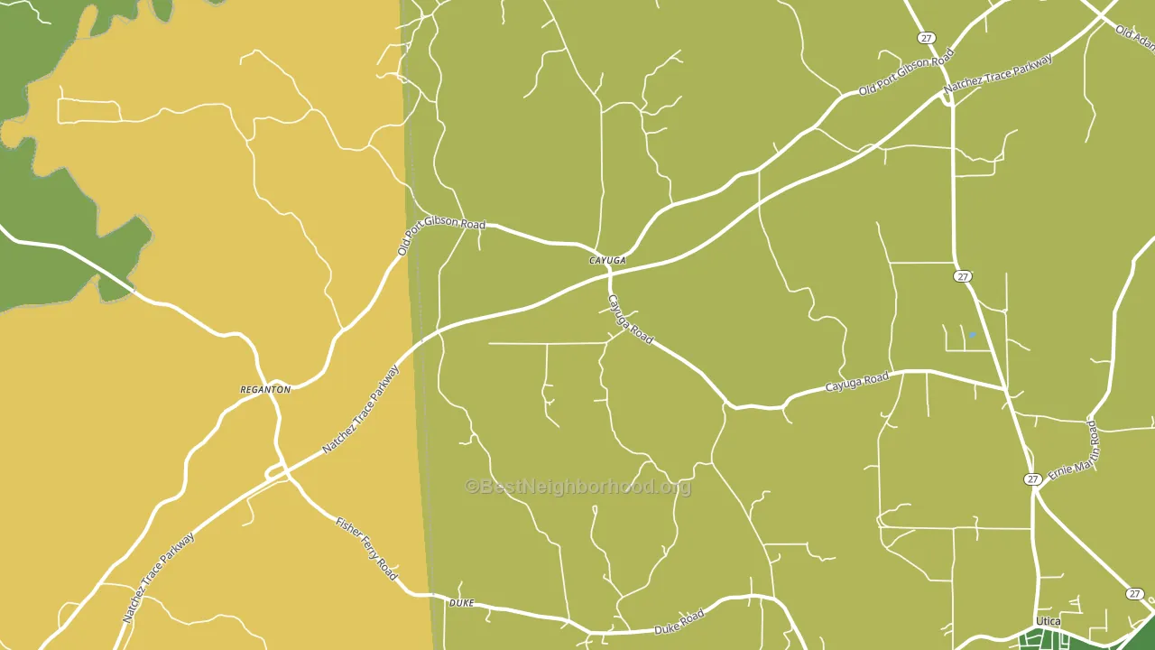 Cayuga, MS block-group voter-turnout map