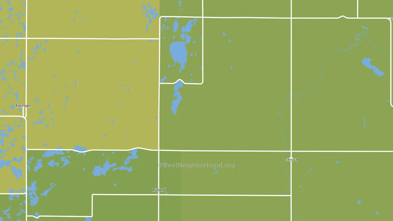 Cayuga, ND block-group voter-turnout map