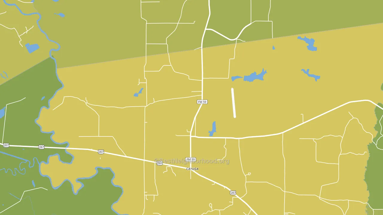 Cayuga, TX block-group voter-turnout map
