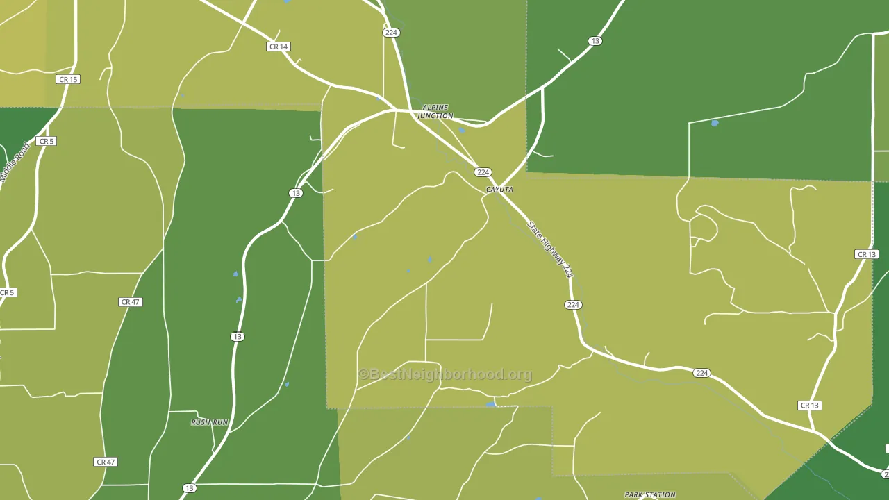 Cayuta, NY block-group voter-turnout map